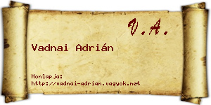 Vadnai Adrián névjegykártya